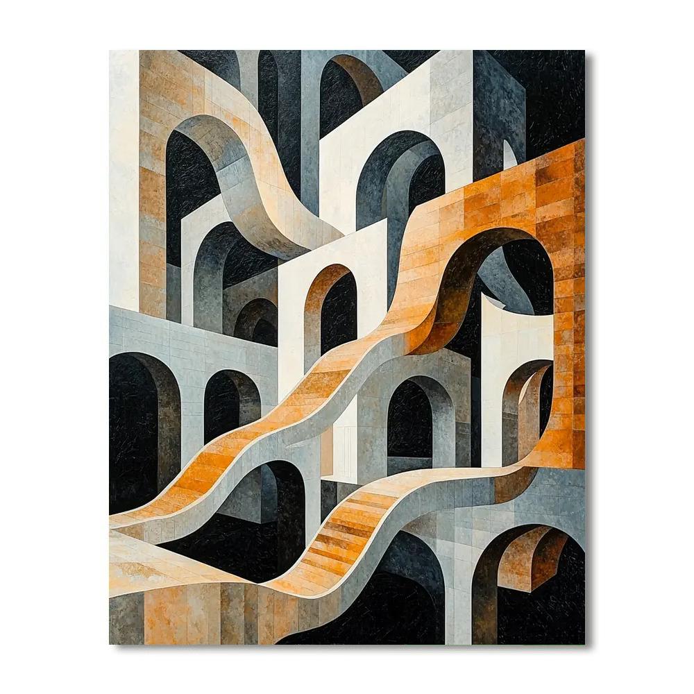 M.C. Escher Inspired Paradoxical Spaces  Paint By Numbers Kits