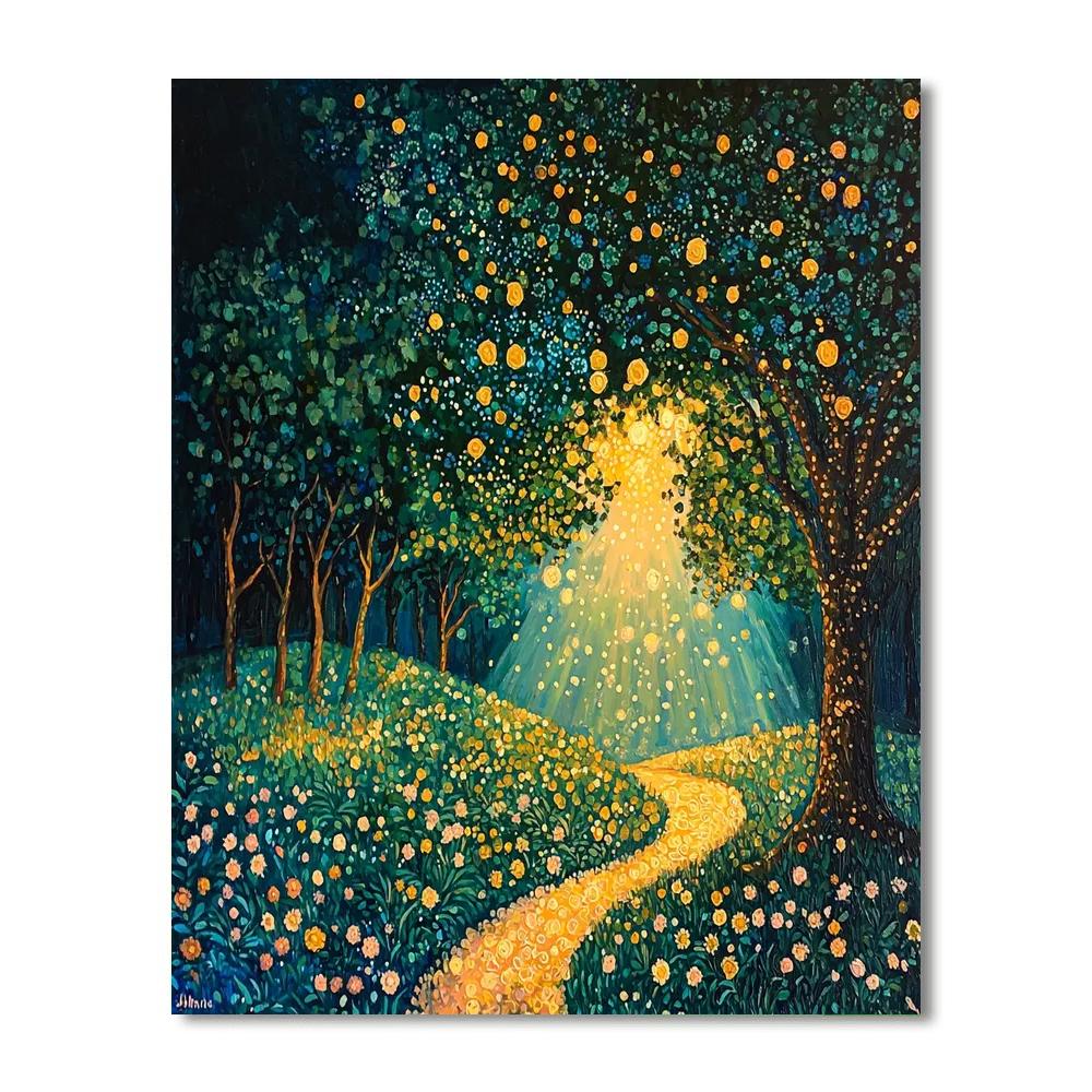 Gustav Klimt Inspired Ethereal Glade  Number Painting