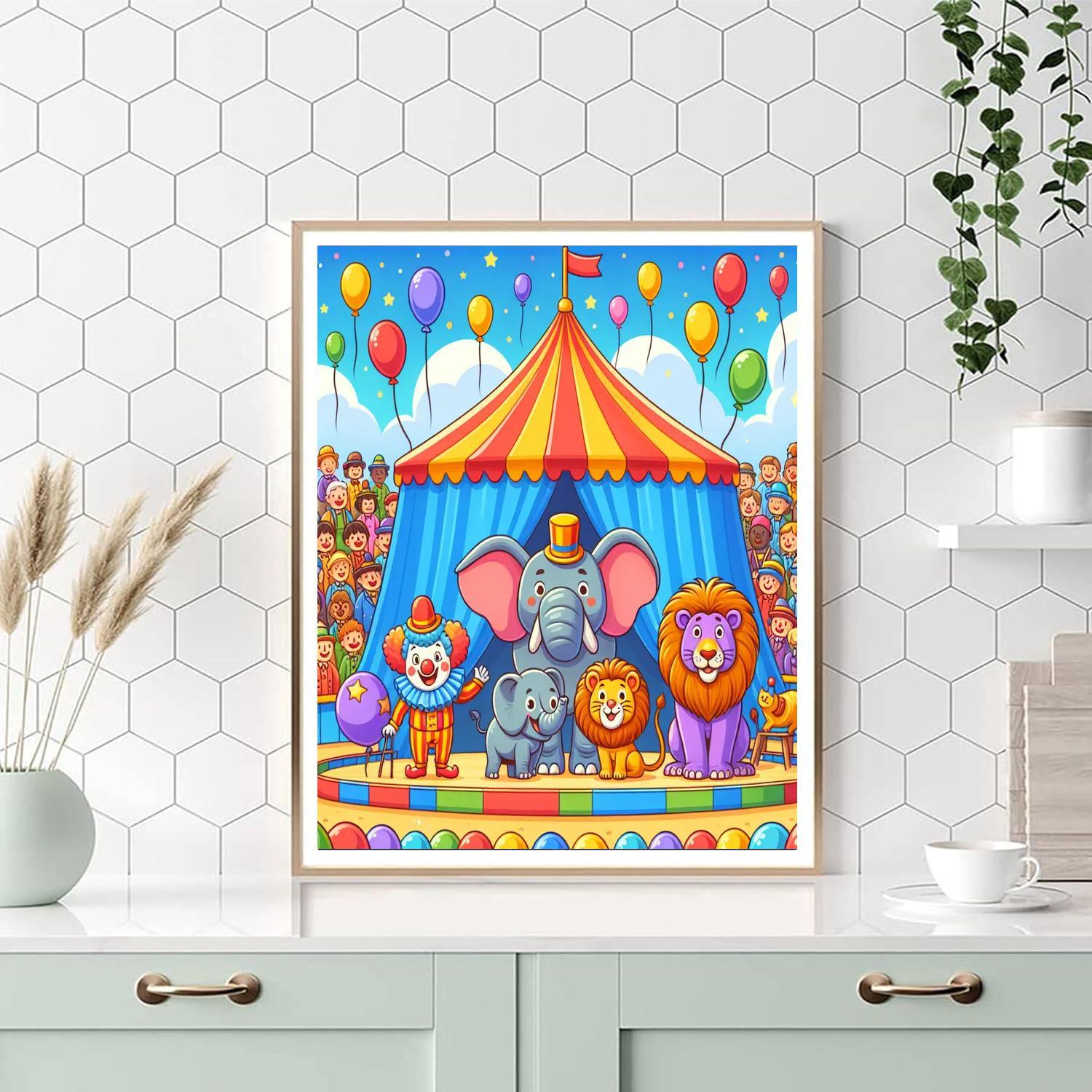 Silly Animal Circus Paint By Numbers Art