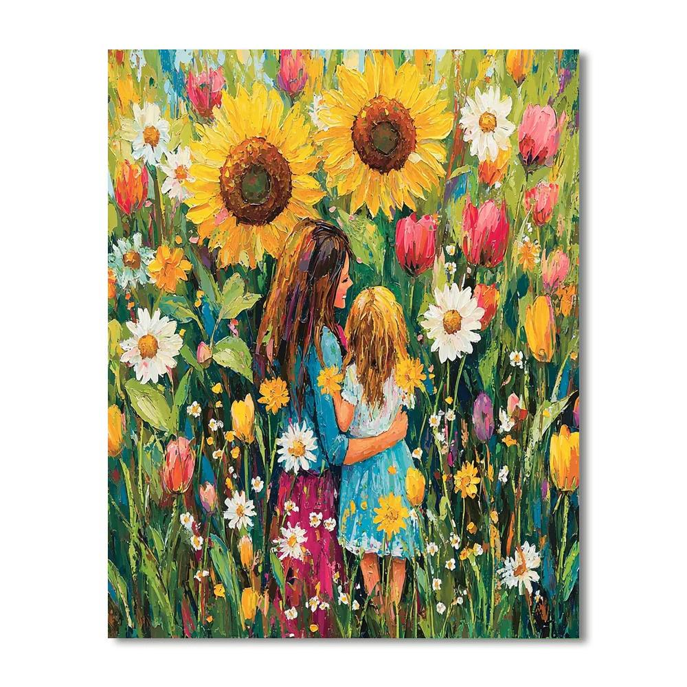 Cuddles In A Flower Field DIY Paint By Numbers