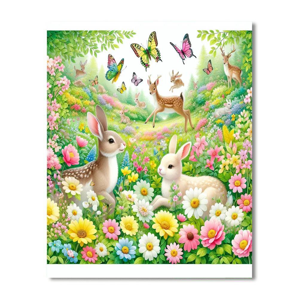 Charming Meadow Frolic Painting Number Kit