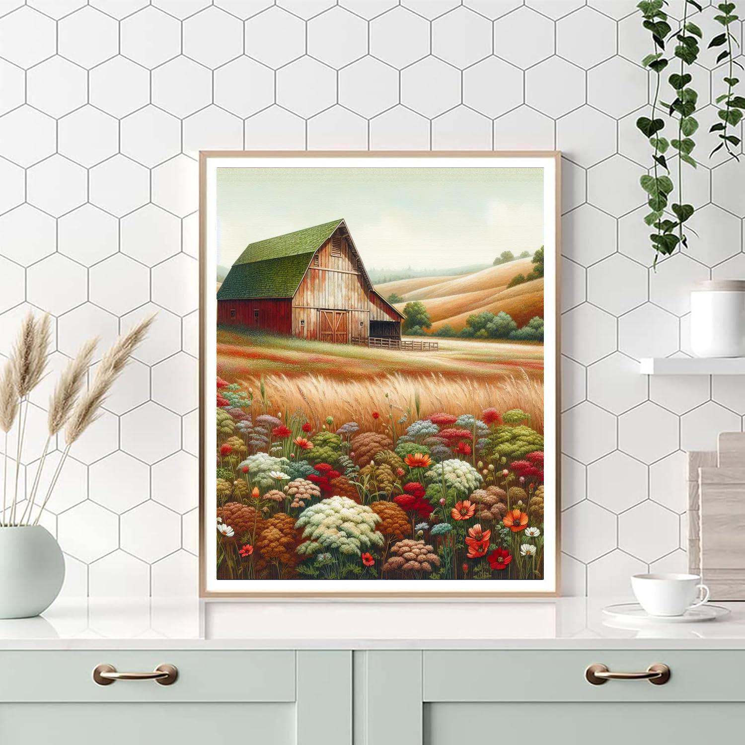 Charming Rustic Barn Scene Paint By Numbers Art