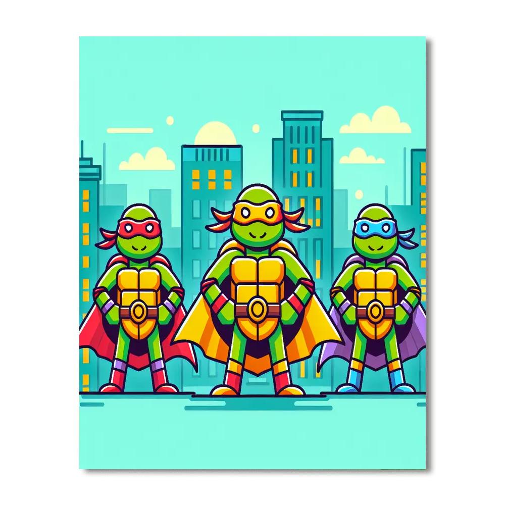 Superhero Turtles Paint By Numbers Art