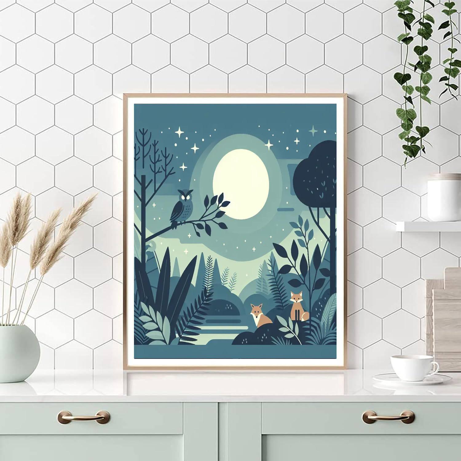 Moonlit Jungle Journey Number Painting