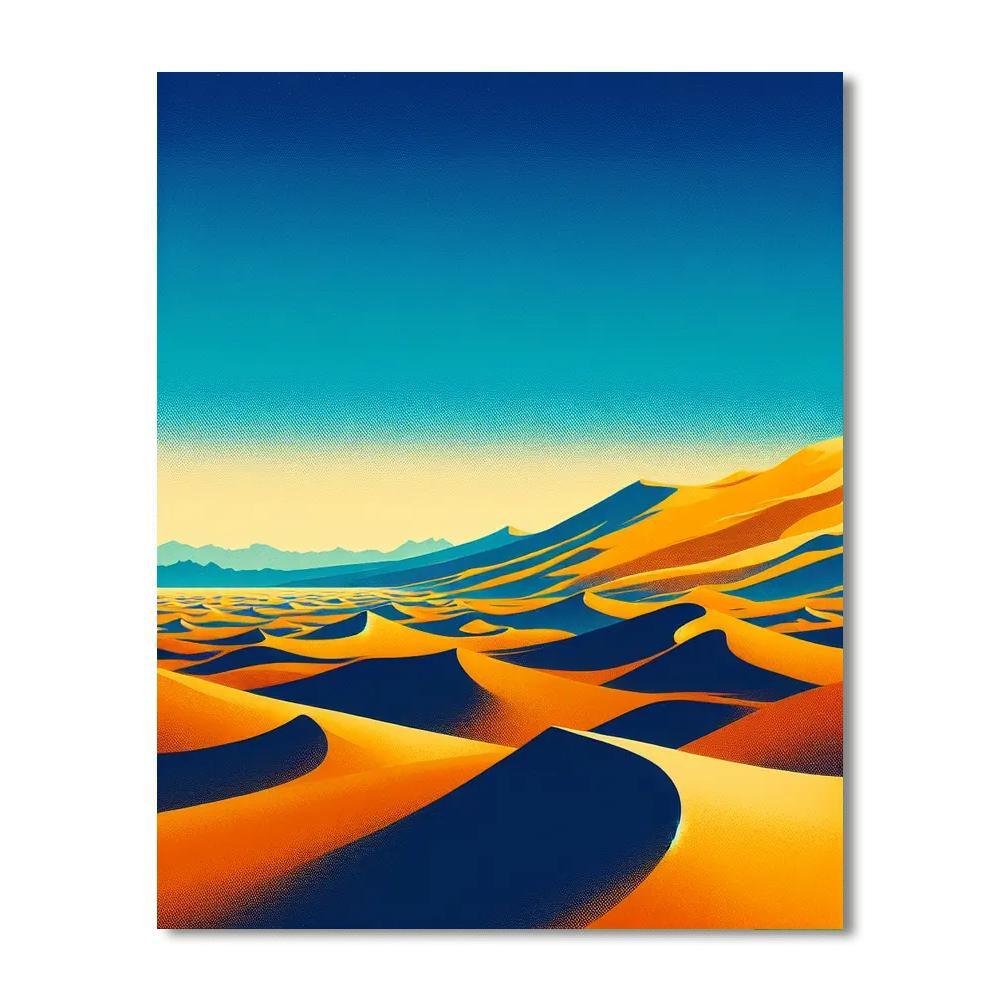 Amber Desert Landscape Paint By Numbers Art