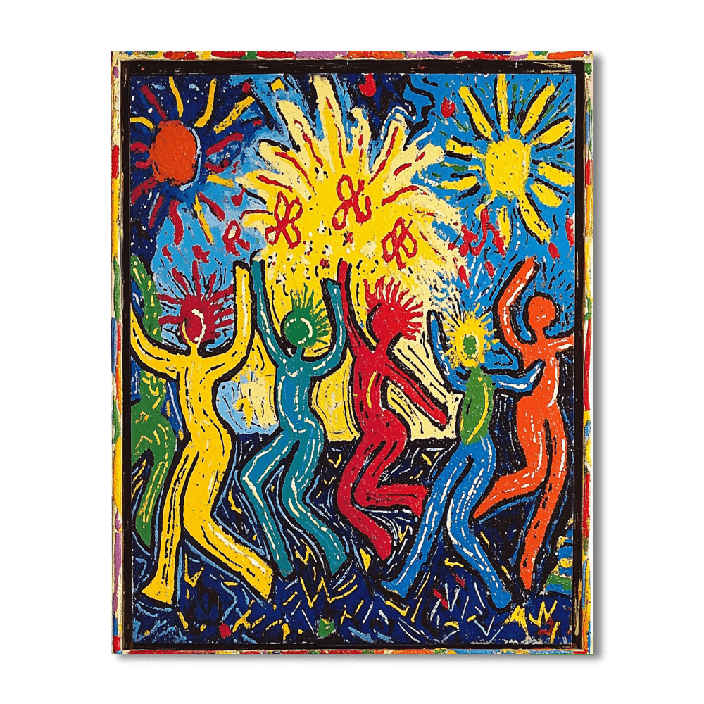 Keith Haring Inspired Carnival Delight  DIY Paint By Numbers
