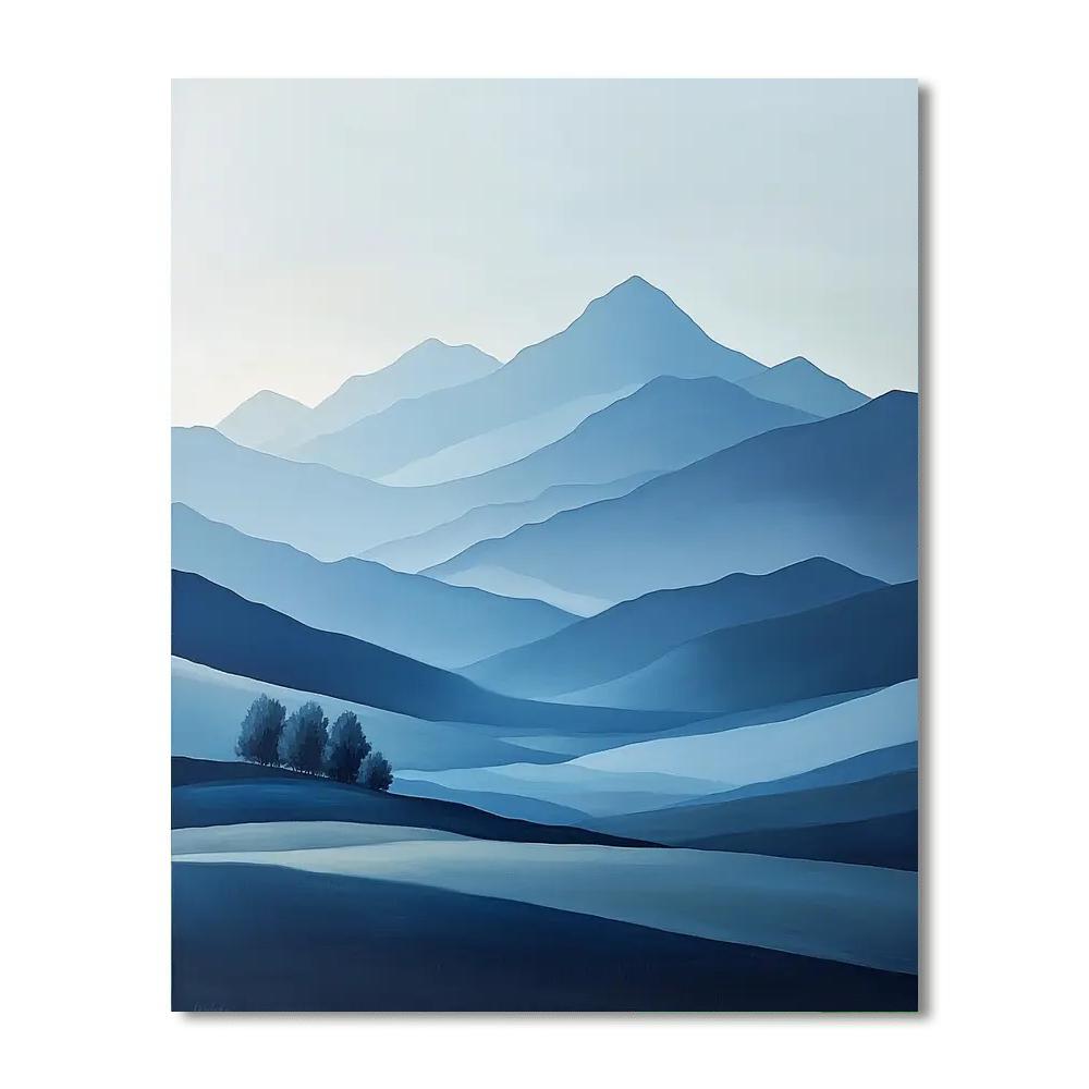 Zhao Mengfu Inspired Beauty Of Distant Peaks  Paint By Color