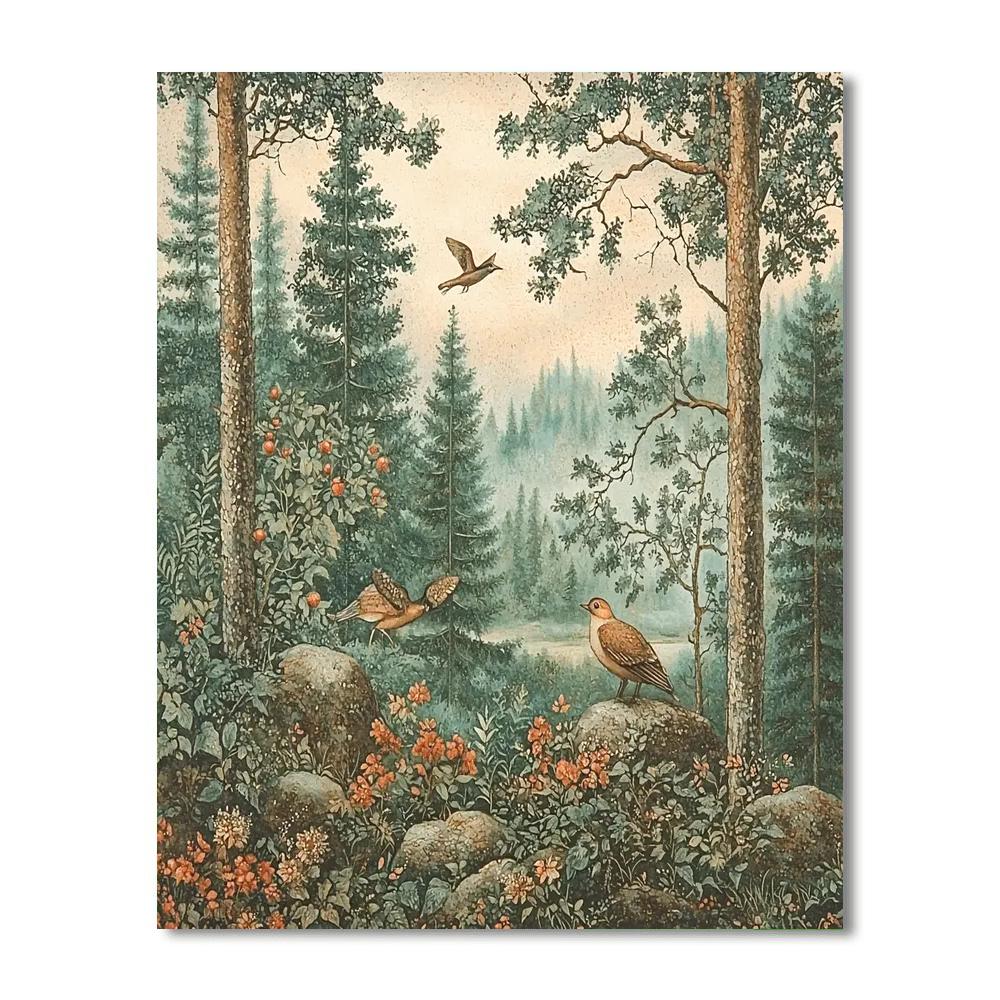 Nandalal Bose Inspired Harmony In Wilderness  Painting Number Kit