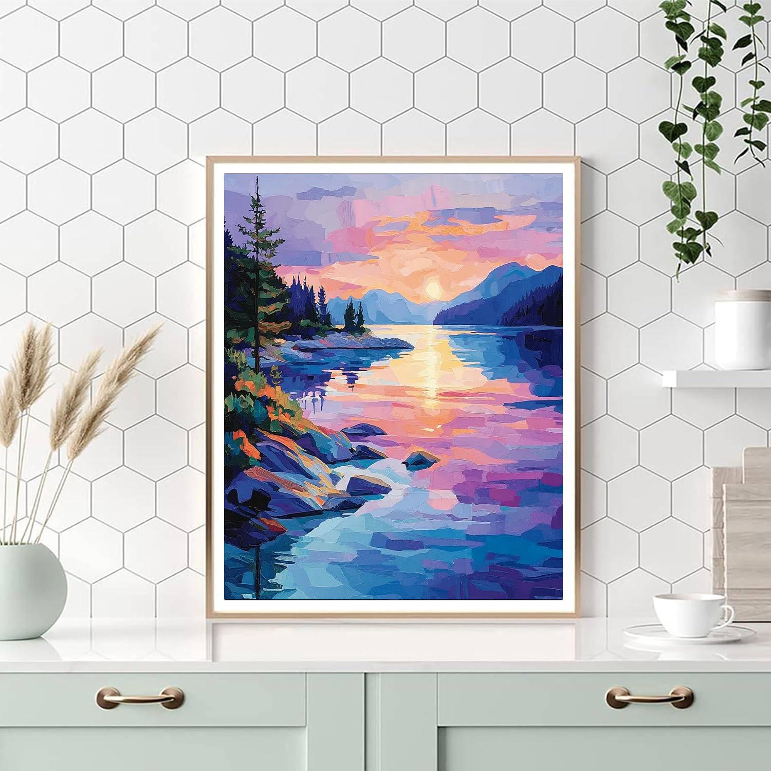 Paul Cézanne Inspired Dawn At The Crystal Lagoon  Painting By Numbers Kit