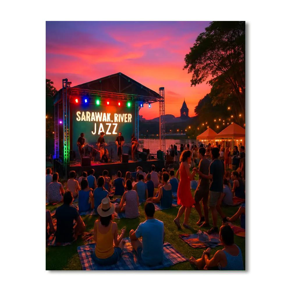 Kuching Waterfront Jazz Festival - Malaysia Paint By Numbers Art