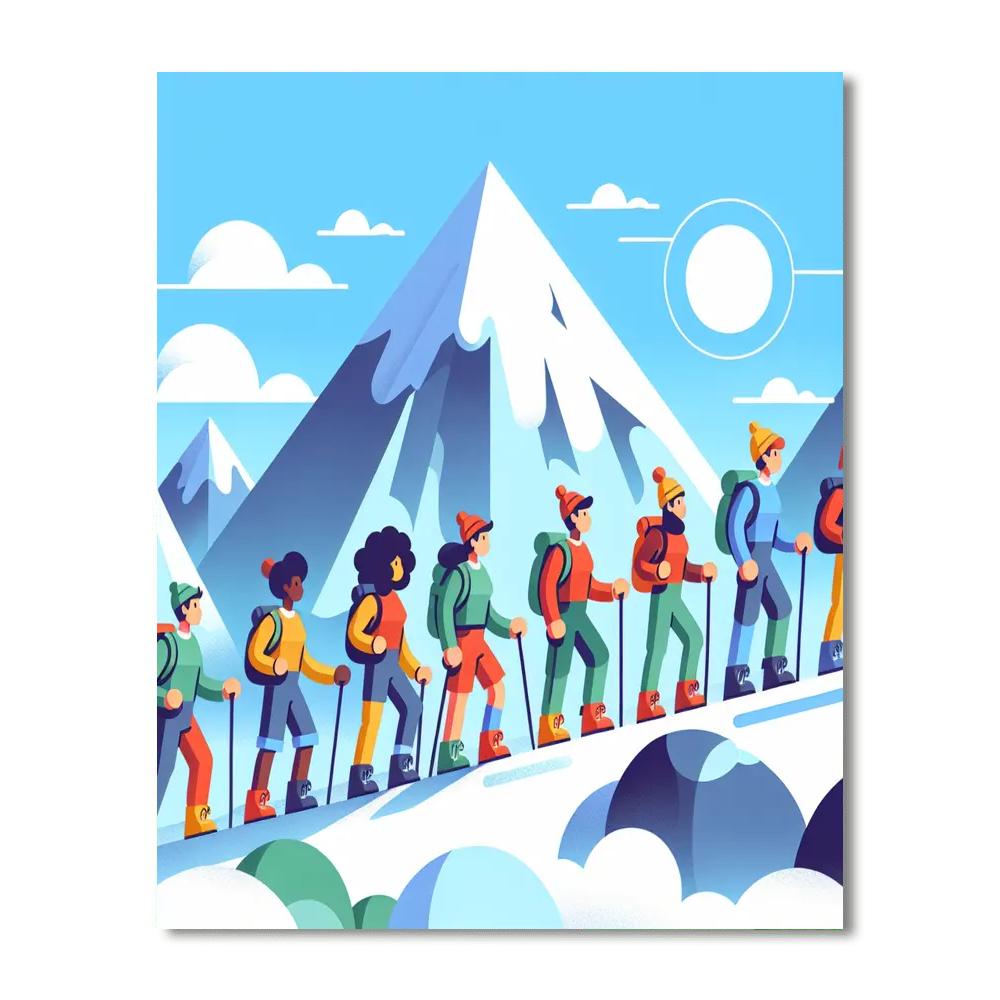 Adventurous Alpine Expedition Paint By Numbers Art