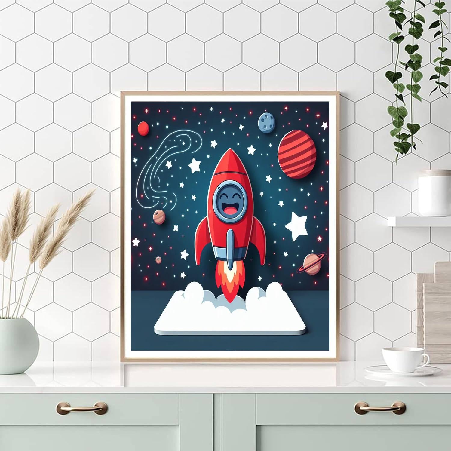 Exciting Rocket Painting By Numbers Kit
