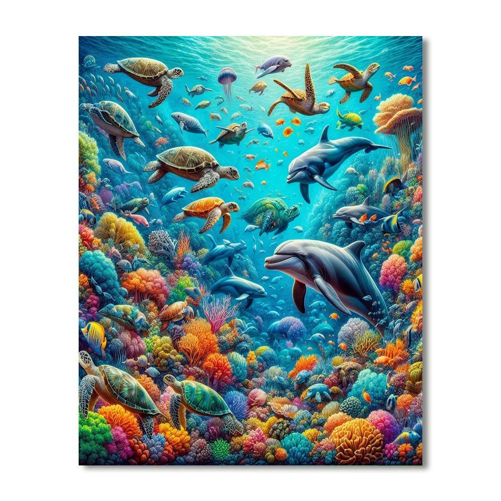 Colorful Underwater Safari Paint By Number