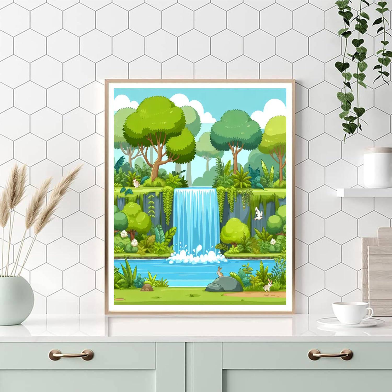 Nature's Waterfall Wonder Numbered Painting Kits