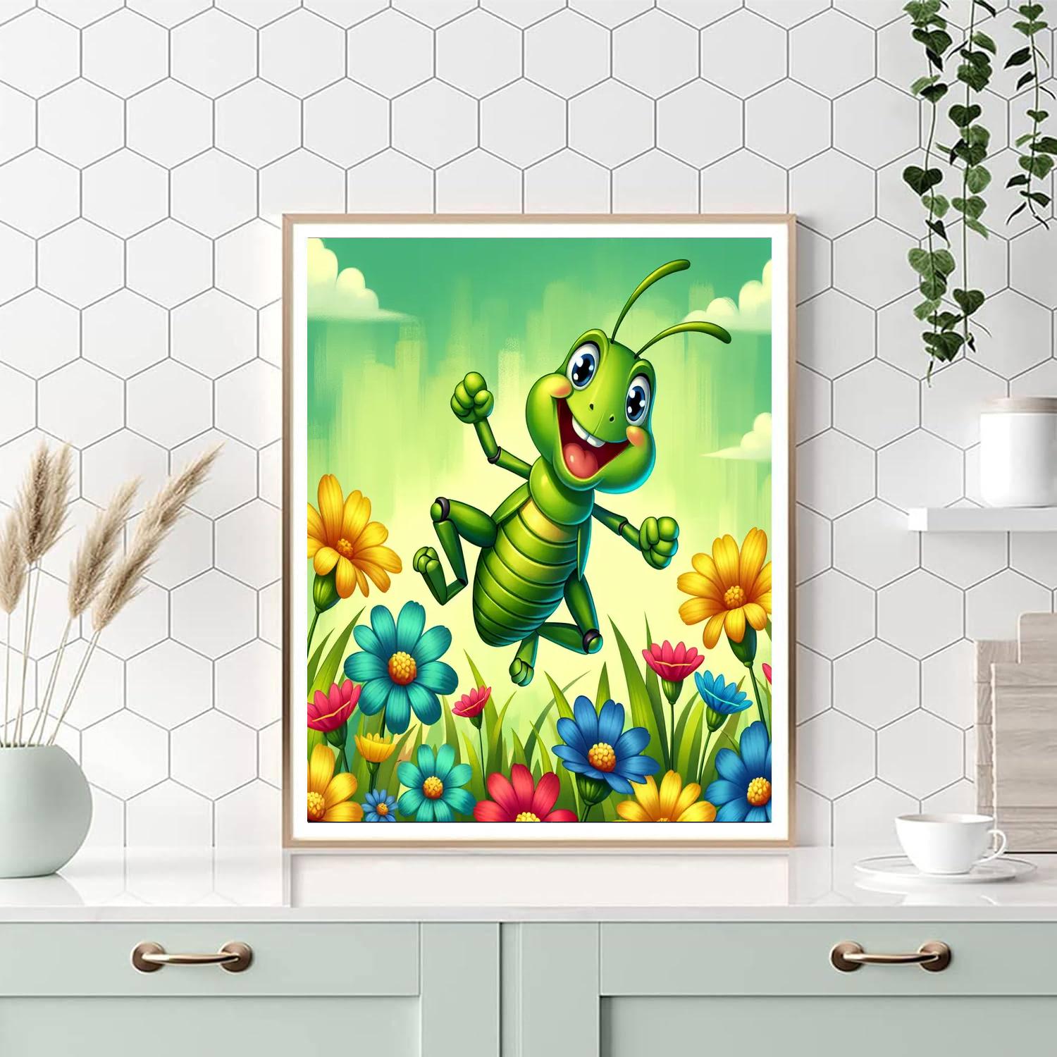 Lively Grasshopper Painting By Numbers Kit