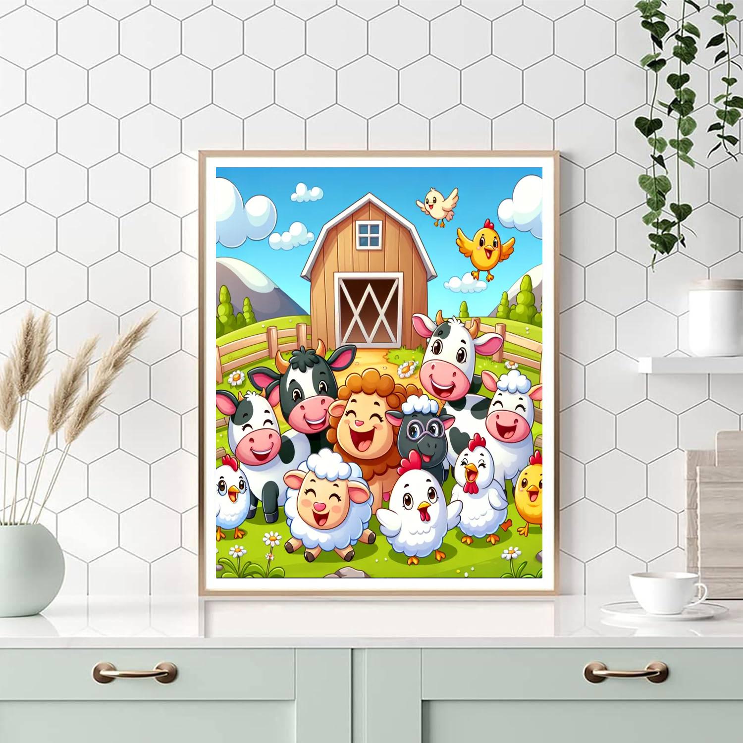 Joyful Farm Day Numbered Painting Kits