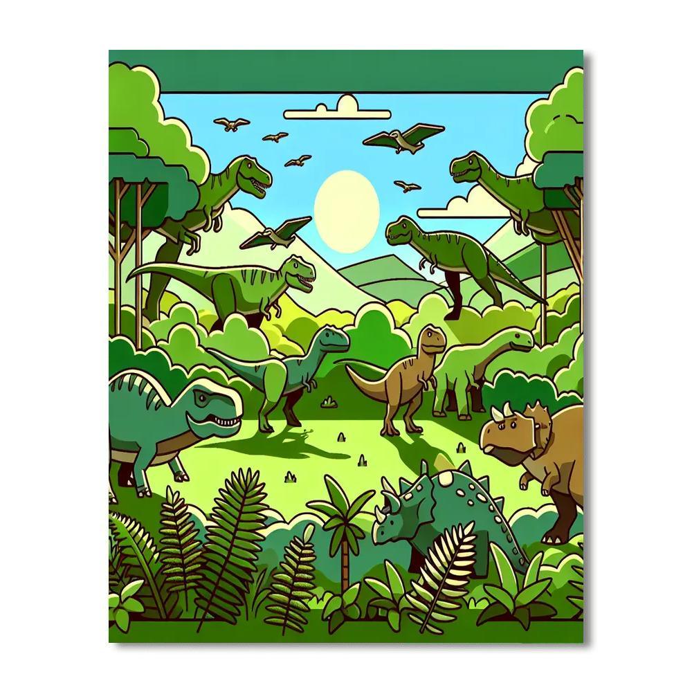 Dinosaur Valley Expedition Painting By Numbers Kit