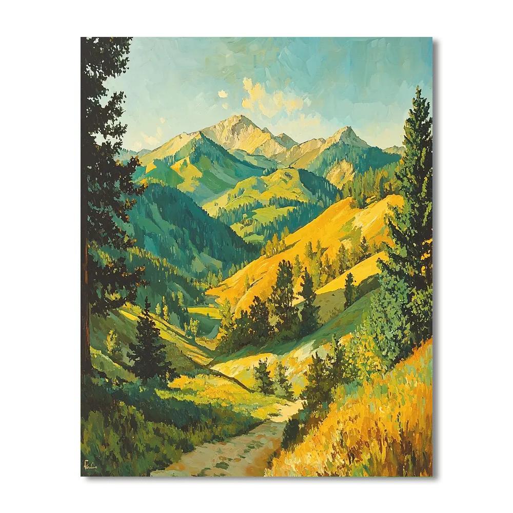 Paul Cézanne Inspired Luminous Mountain Range  Painting By Numbers Kit