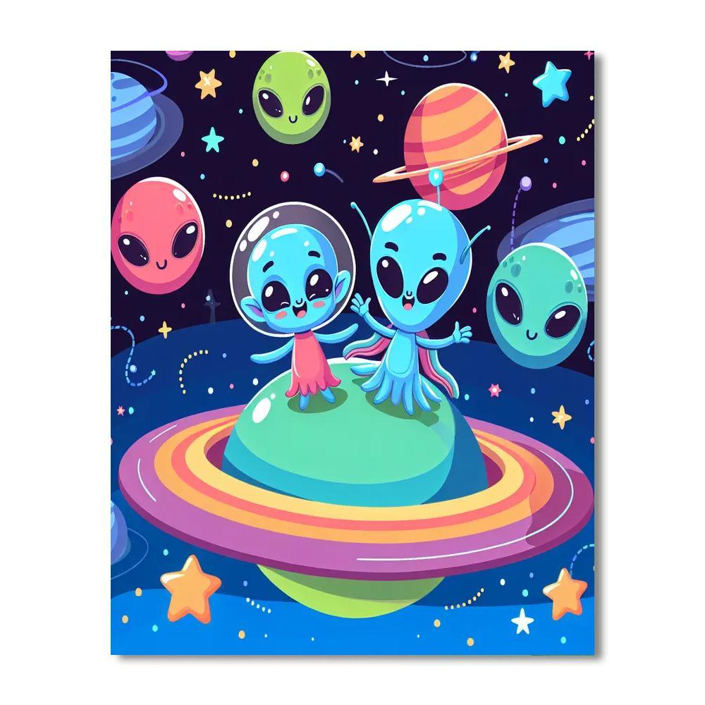 Outer Space Party Numbered Painting Kits
