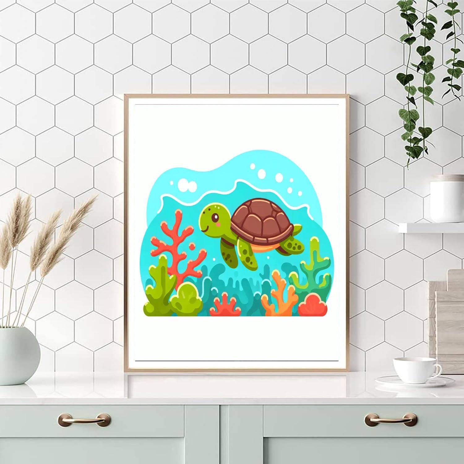 Underwater Sea Turtle Trek Paint By Number