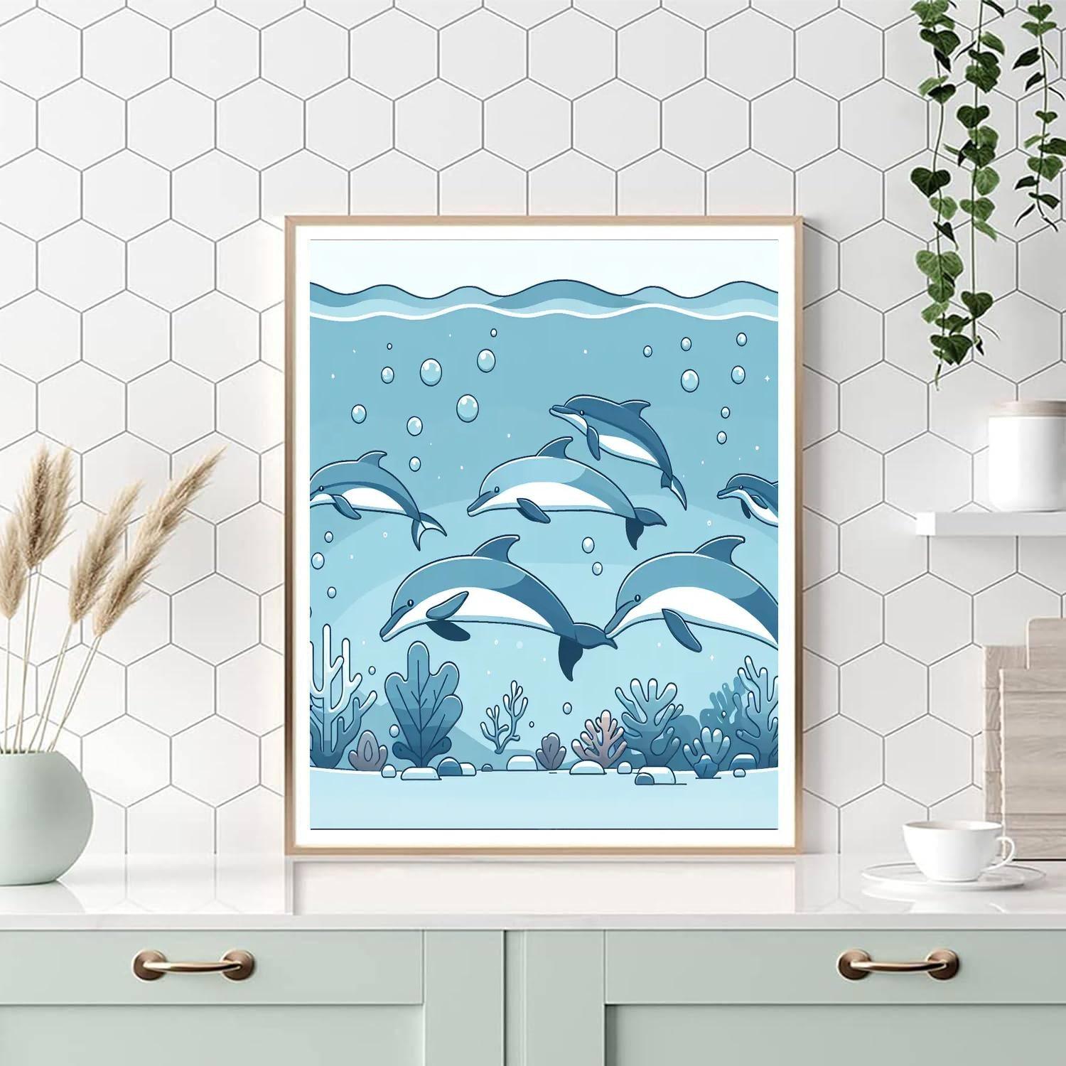 Dreamy Dolphin Dive Paint By Numbers Kits