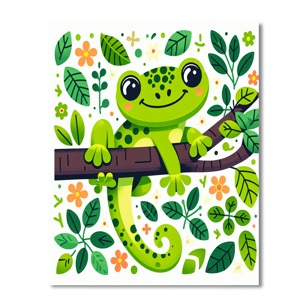 Cheerful Gecko Number Painting