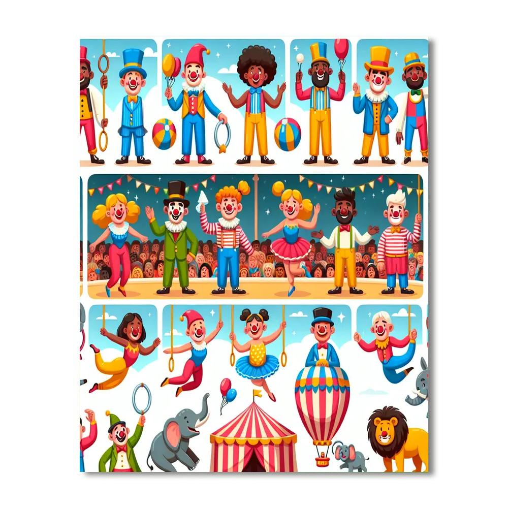 Exciting Circus Fun Number Painting