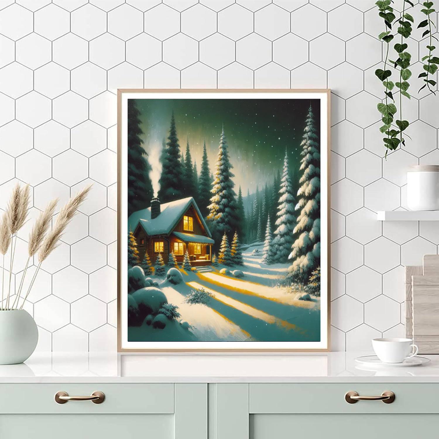 Winter Cabin Refuge Paint By Numbers Kits