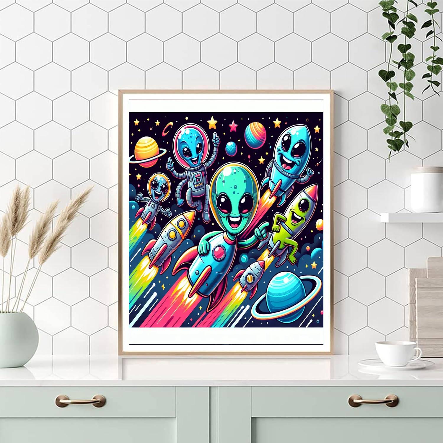 Super Silly Space Race Paint By Number