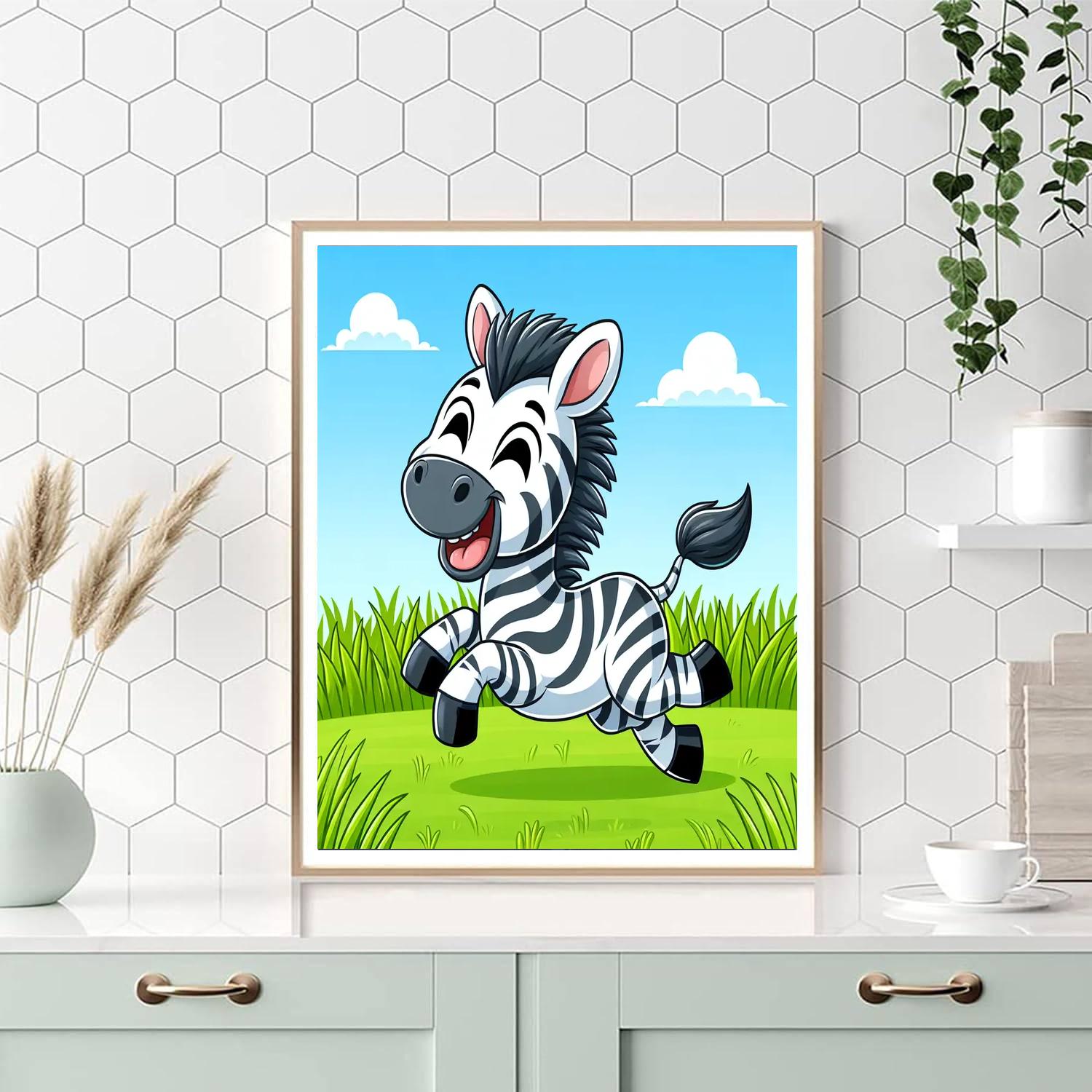 Zestful Zebra Paint By Numbers Art