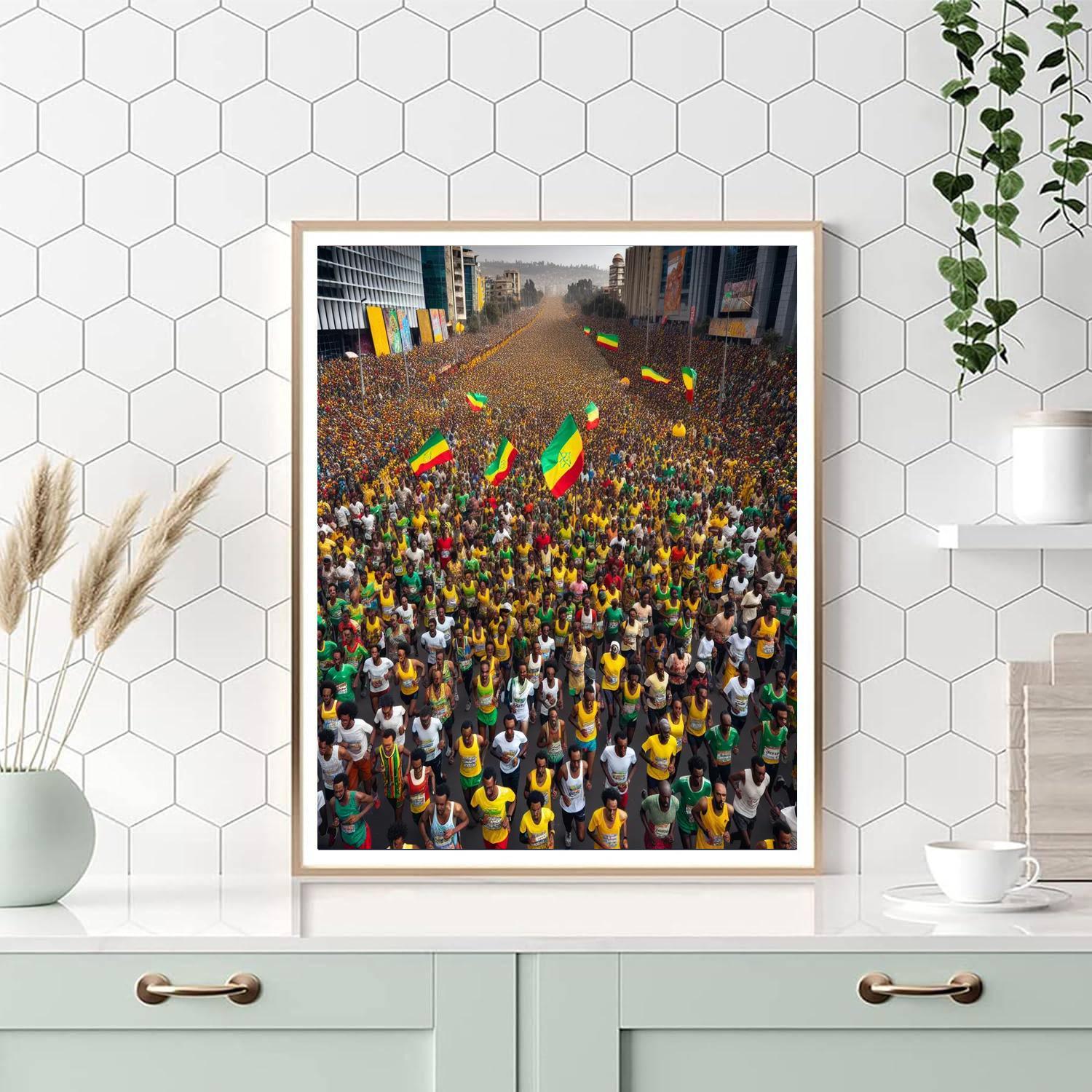 The Great Ethiopian Run - Ethiopia Painting By Numbers Kit