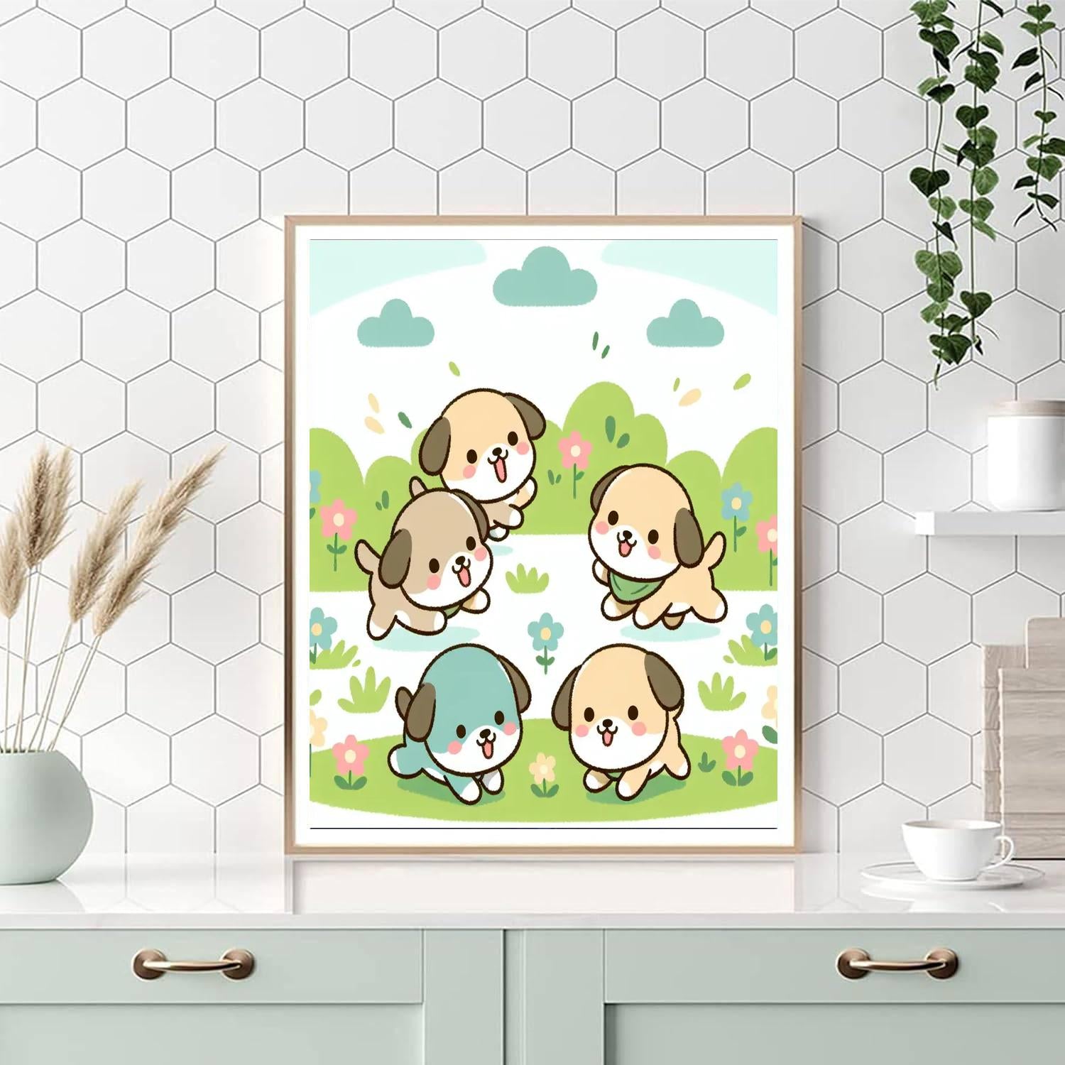 Cuddly Puppy Party Number Painting