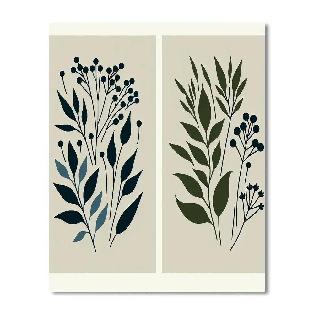 Chic Botanical Silhouette DIY Paint By Numbers