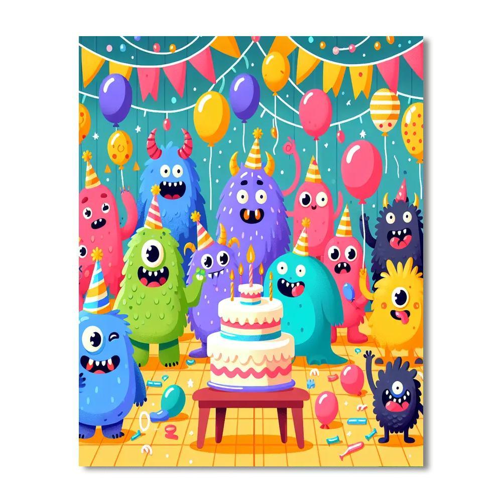 Merry Monster Party Paint By Numbers Kits