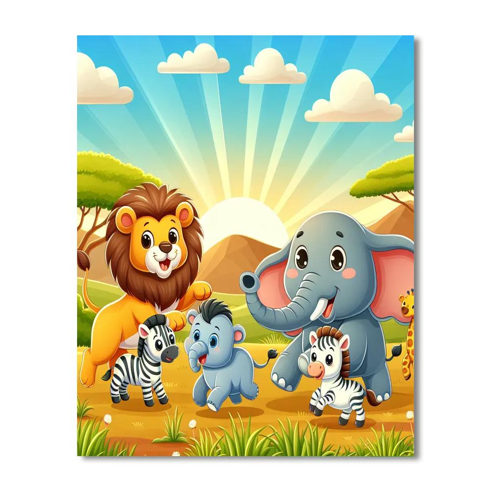 Sunny Safari Day DIY Paint By Numbers