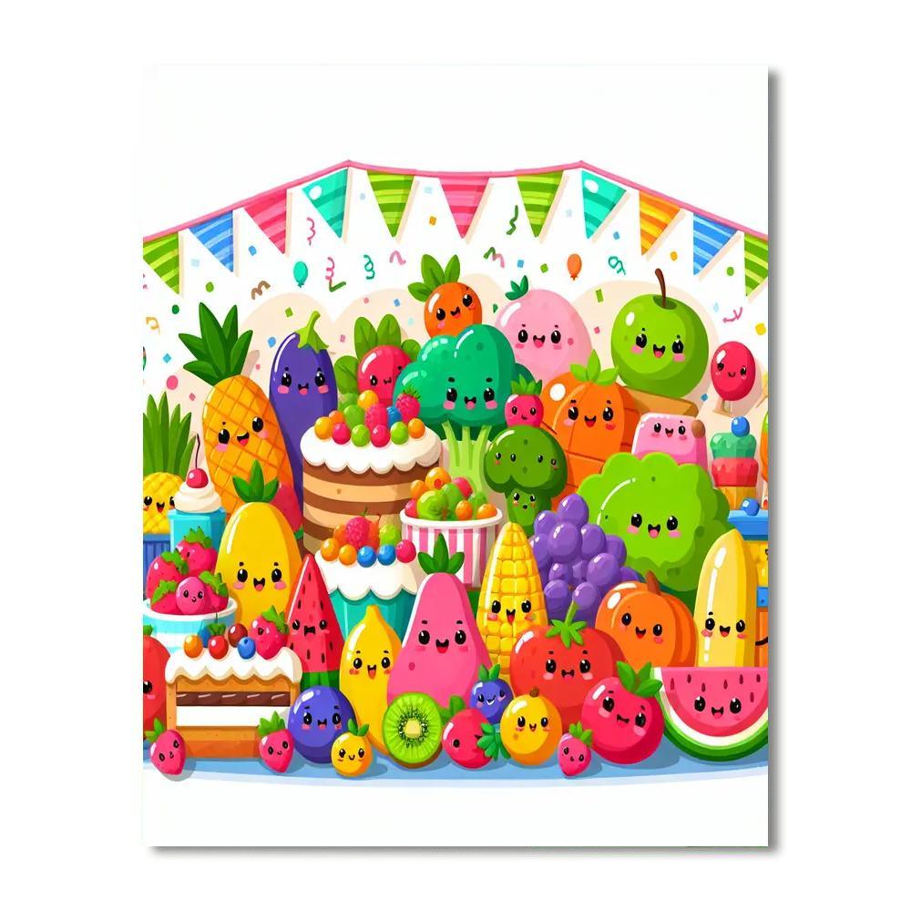 Kawaii Food Fiesta Paint By Number