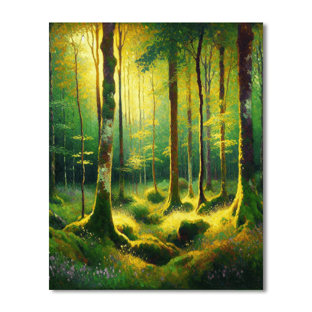 Serene Forest Scene Paint By Color