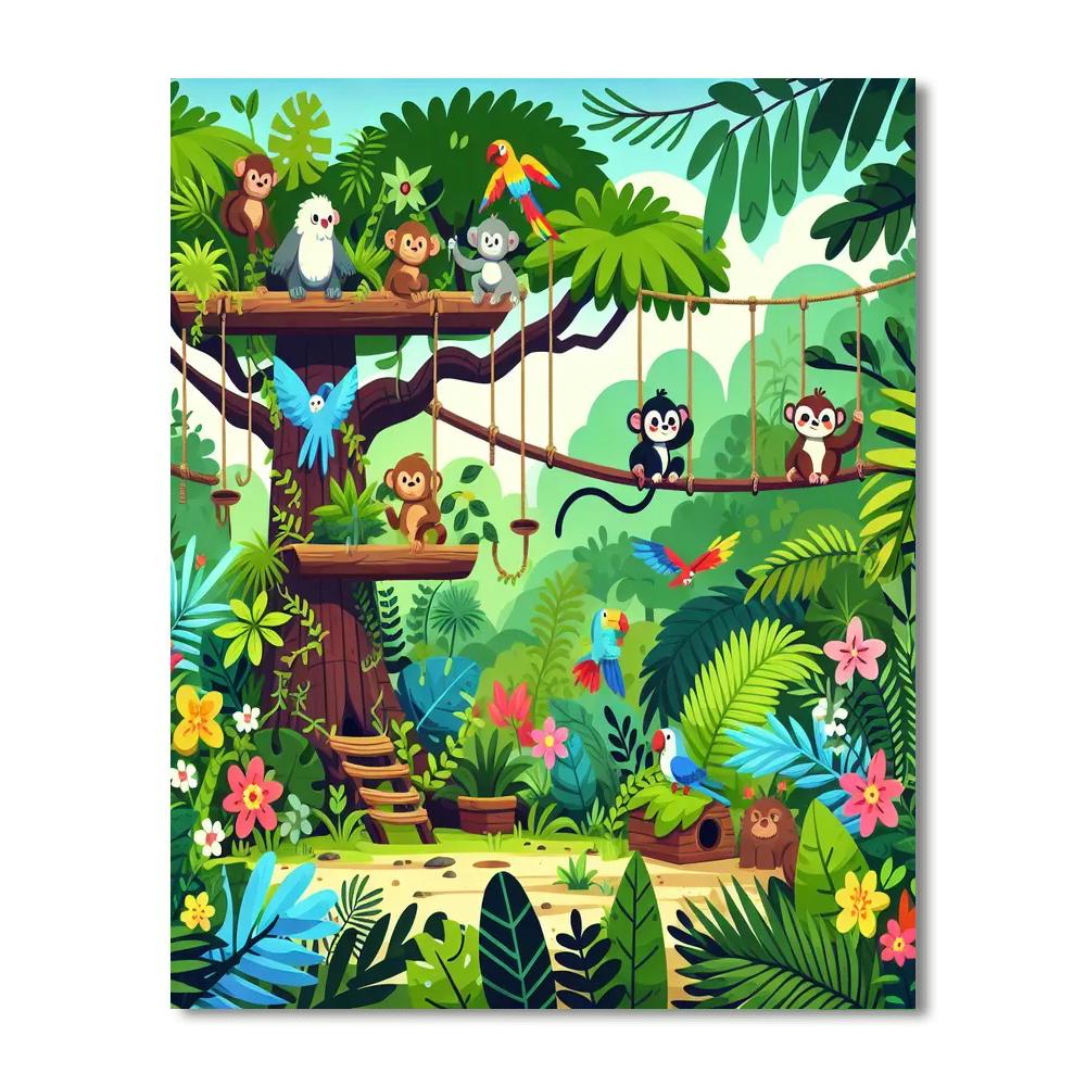 Treetop Jungle Hideaway Painting Number Kit