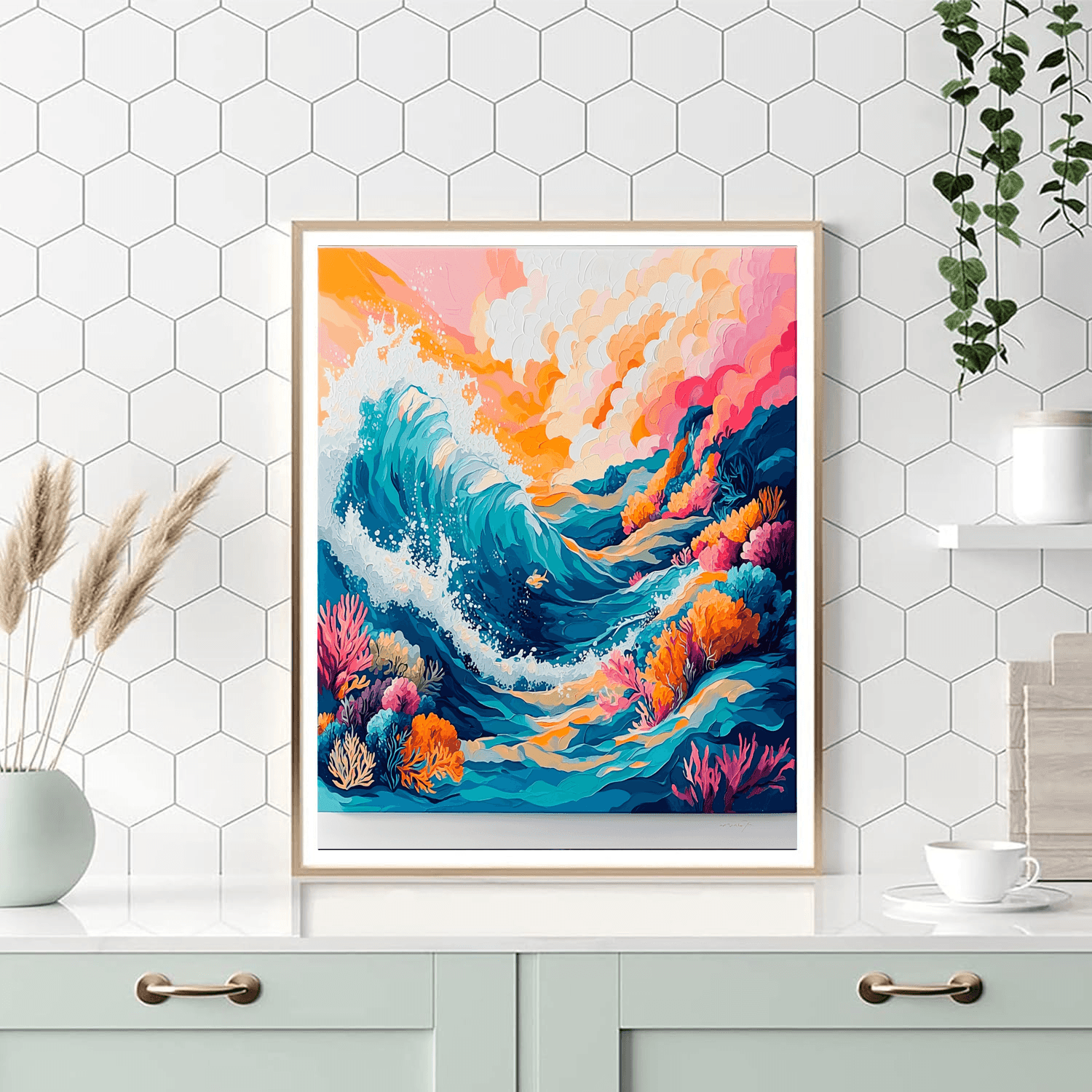 William Turner Inspired Majestic Coral Reef  Paint By Color
