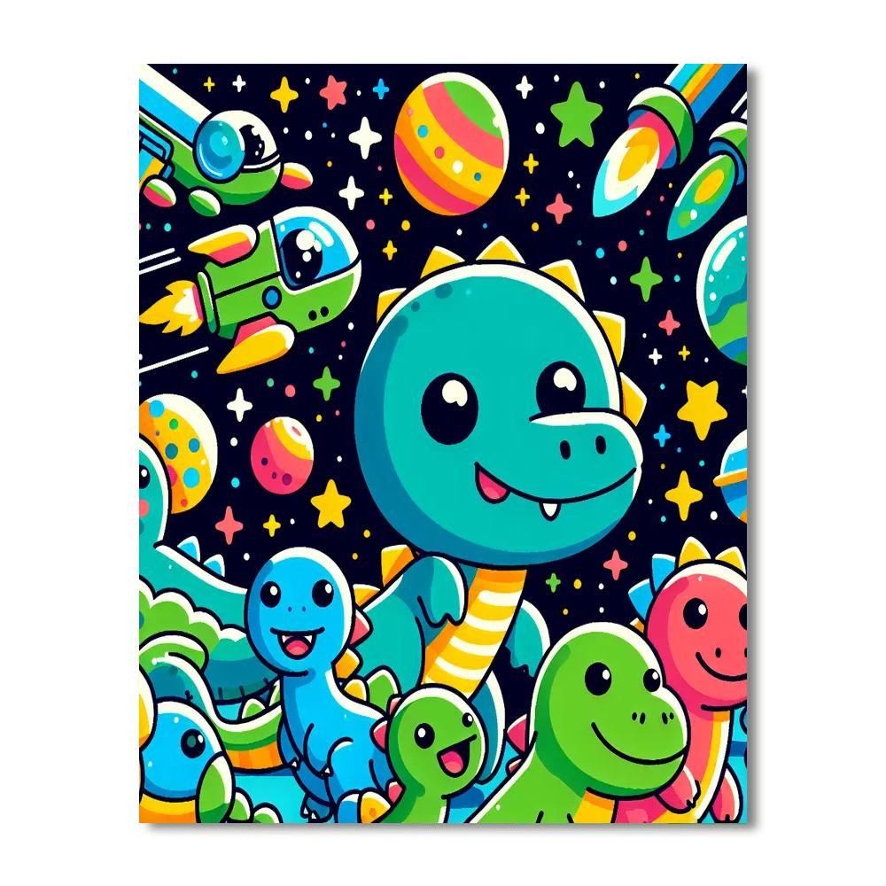 Space Dinosaur Adventure Paint By Numbers Kits