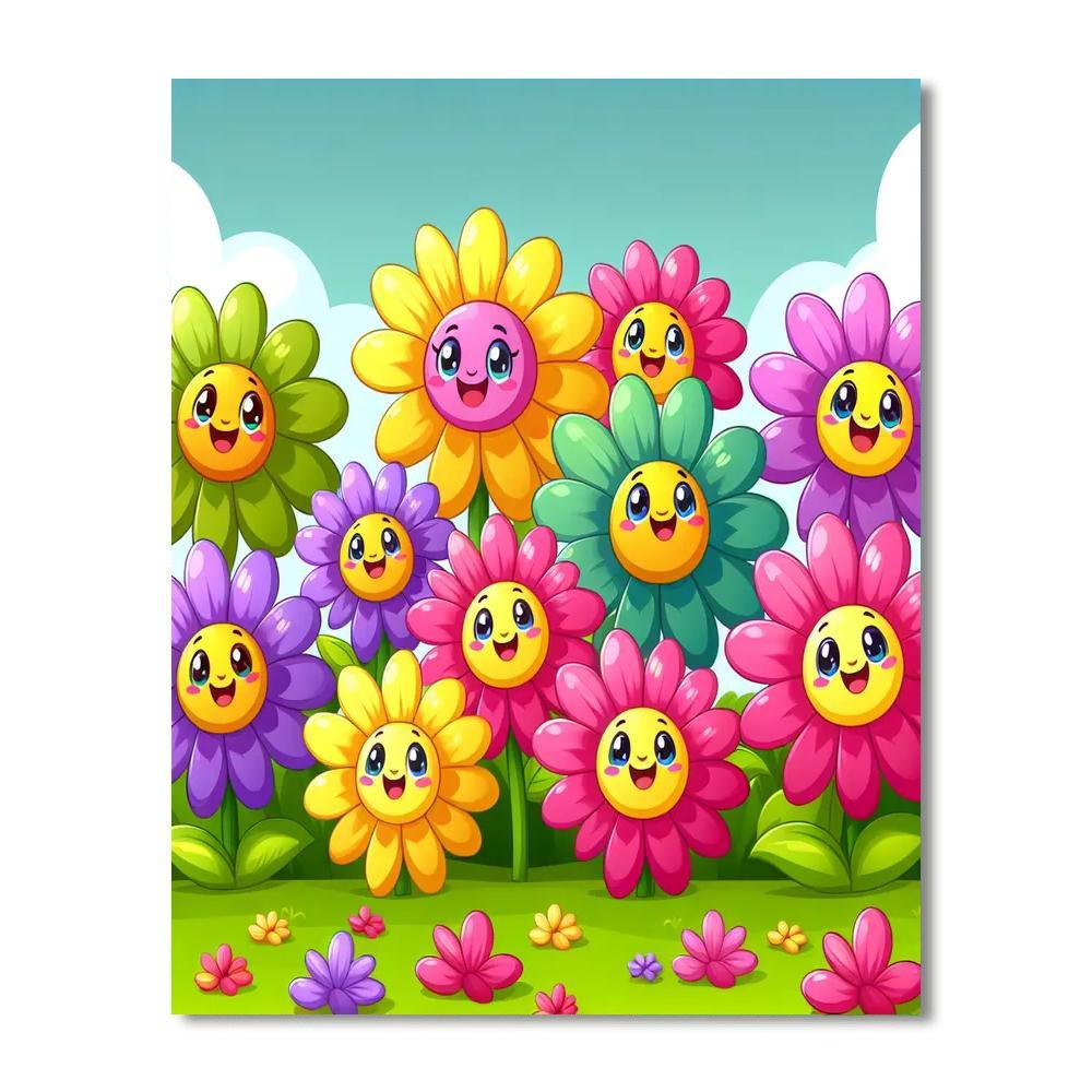 Bright Flowers Numbered Painting Kits