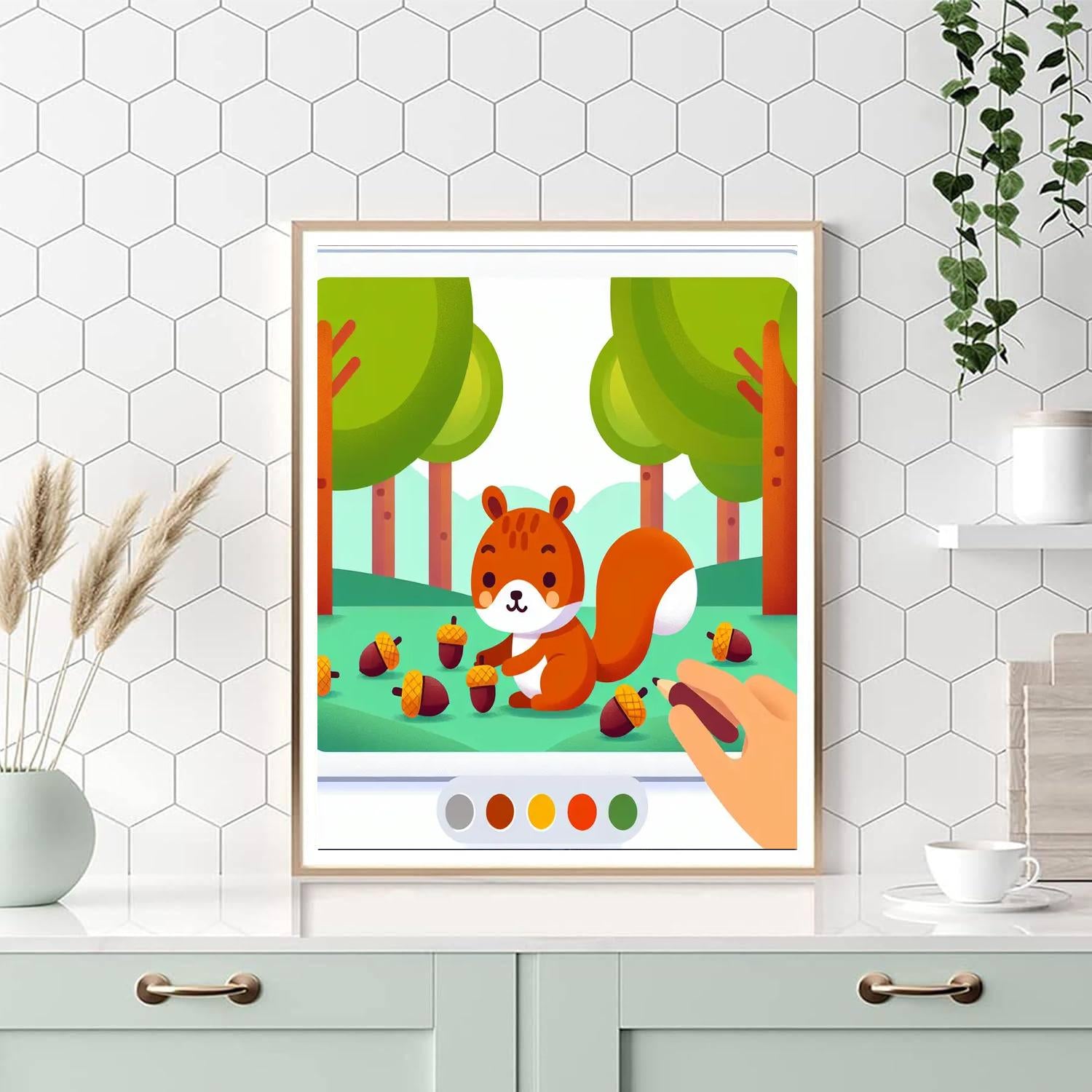 Nutty Squirrel Surprise Painting Number Kit