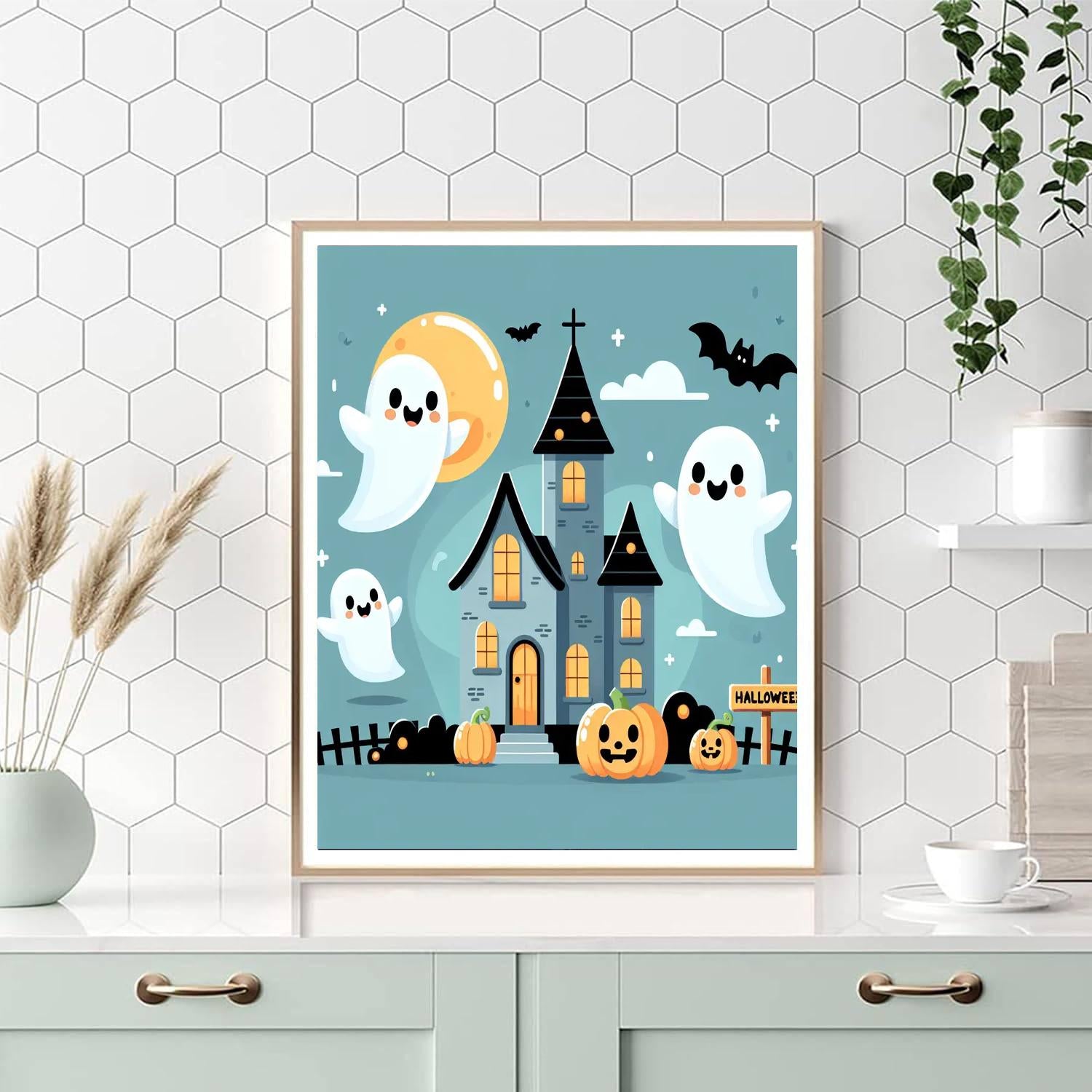 Spooky Friendly Ghosts Paint By Numbers Art