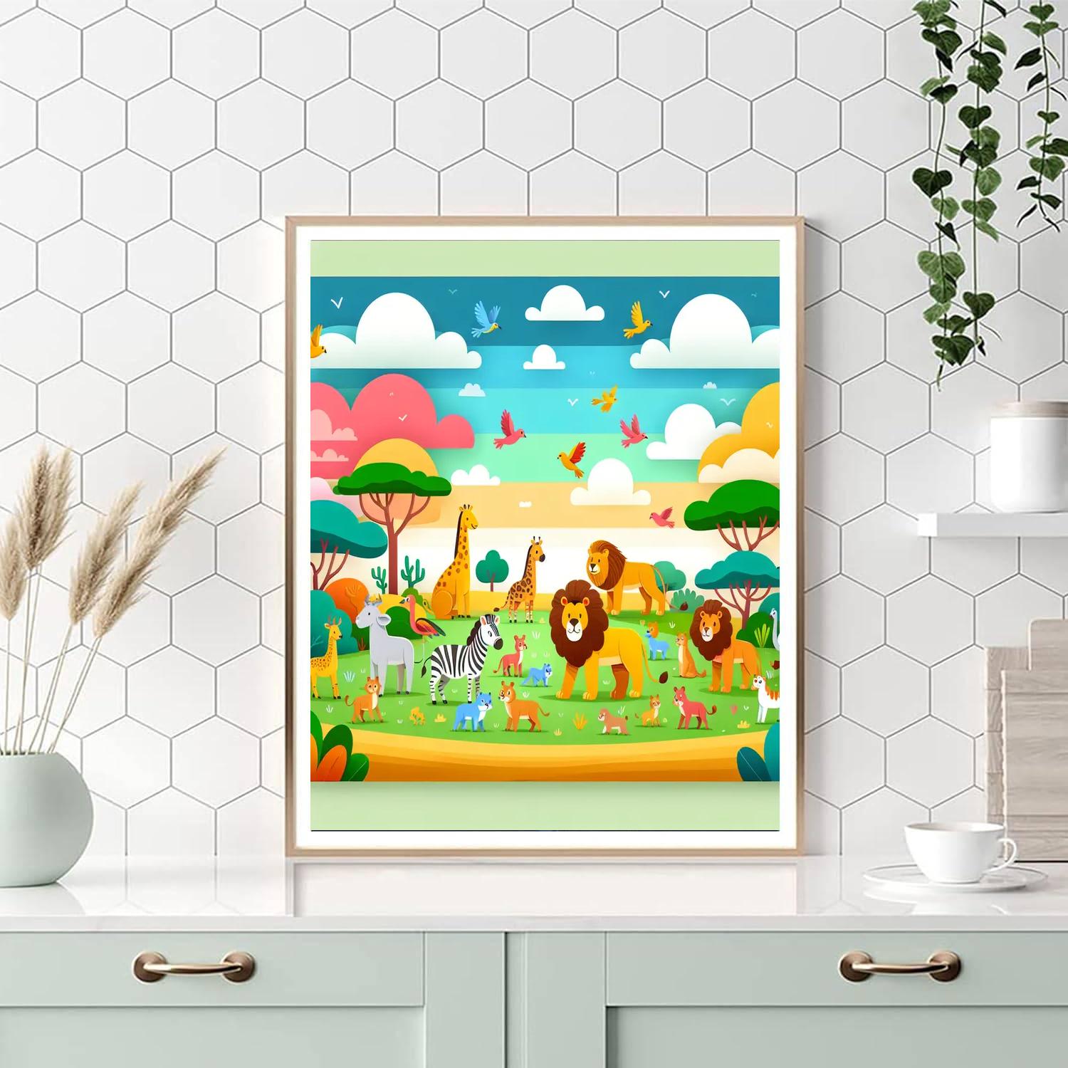 Merry Animal Kingdom Painting By Numbers Kit
