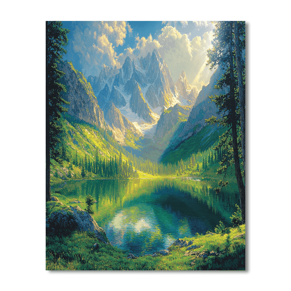 Albert Bierstadt Inspired Mystical Mountain Peaks  Paint By Numbers Kits