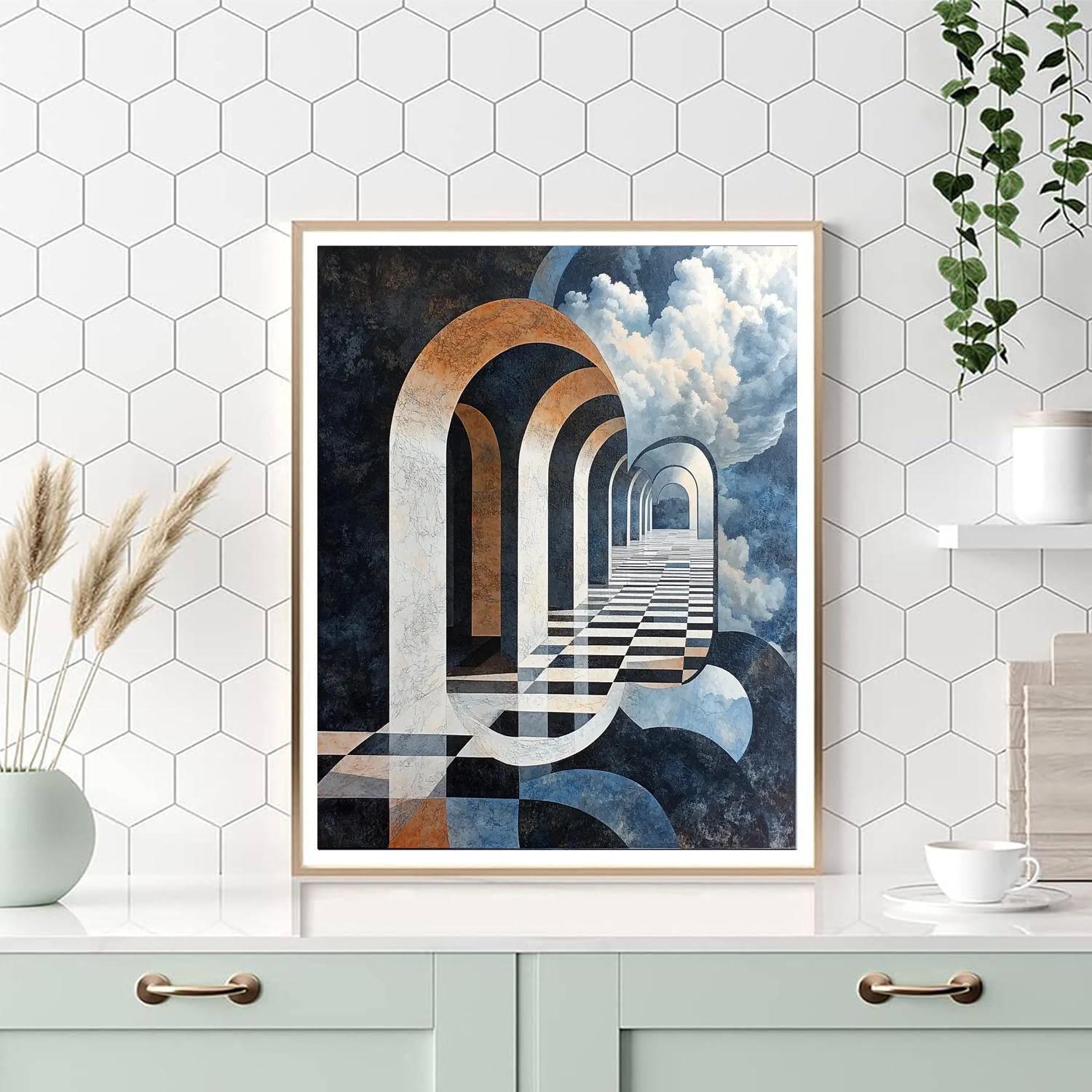 M.C. Escher Inspired Paradoxical Perspectives  Painting Number Kit