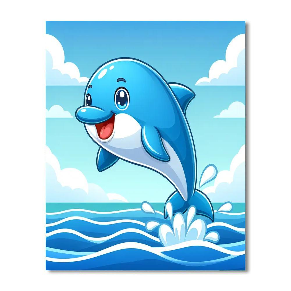 Dolphin Splash Paint By Numbers