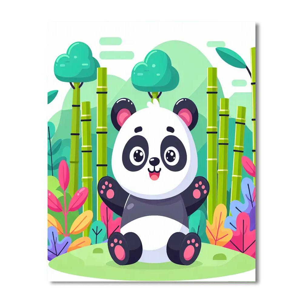 Panda Playground Paradise Painting By Numbers Kit