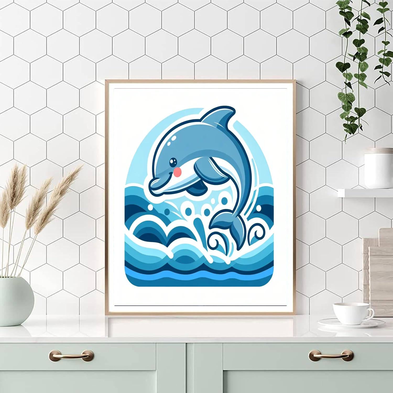 Merry Dolphin Splash Number Painting