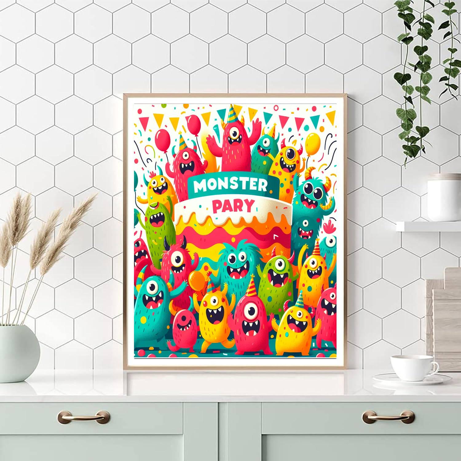 Artistic Monster Party Number Painting